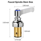 COOLWEST Hot and Cold Handle Stem Assembly for T&S Brass Faucets - Compatible with 002713-40 002714-40 Spindle Assembly Cartridge for Eterna Valve Replacement Part