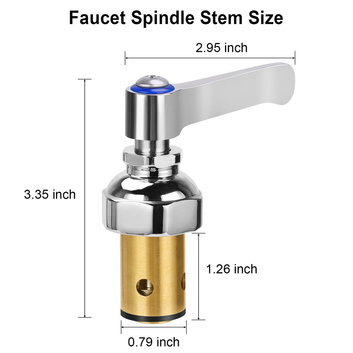 COOLWEST Hot and Cold Handle Stem Assembly for T&S Brass Faucets - Compatible with 002713-40 002714-40 Spindle Assembly Cartridge for Eterna Valve Replacement Part