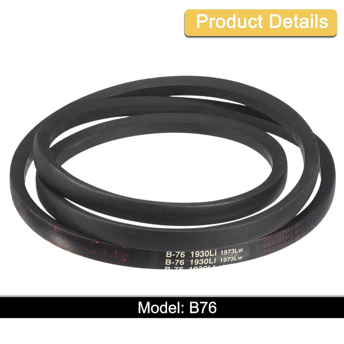 uxcell 3pcs B76 Classic Wrapped V-Belt, 79" Outer Circ B Profile V-Belt