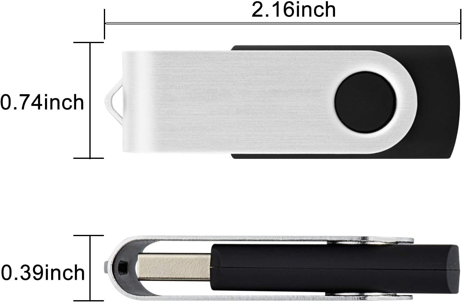 10 Pack 4GB Flash Drive 4gb USB 2.0 Flash Drives USB Drive Jump Drive Bulk Thumb Drive Swivel Memory Stick Black