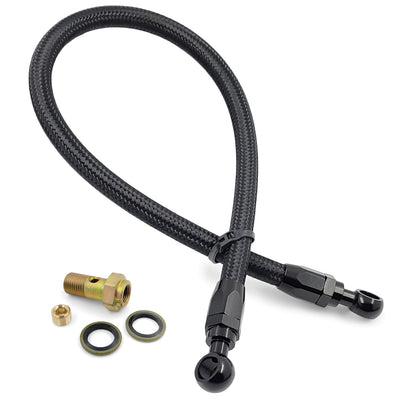 Braided Fuel Line Kit - Compatible with Honda Civic Crx Accord Prelude - Compatible with Acura Integra D15 D16 B16 B18 B20 H22 (Banjo to Banjo)