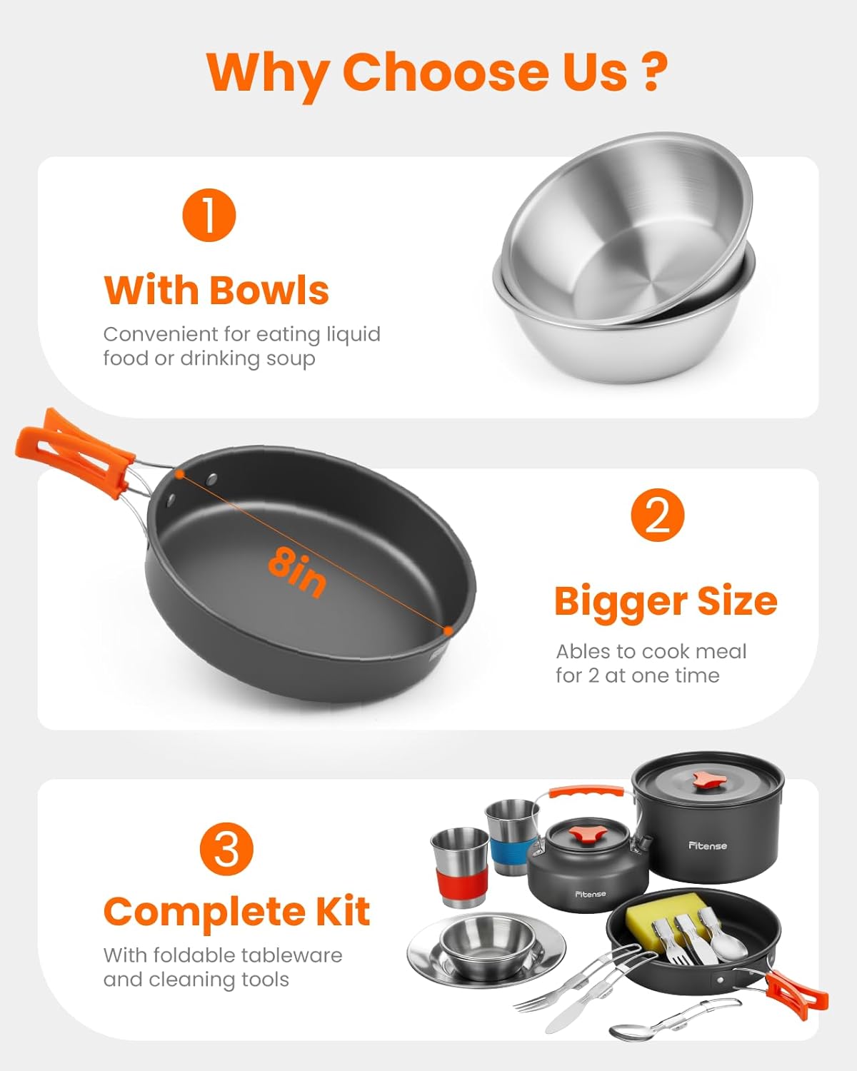 21Pcs Camping Cookware Mess Kit for 2, Lightweight Camping Kitchen Pots and Pans Set, Portable Cooking Essentials for