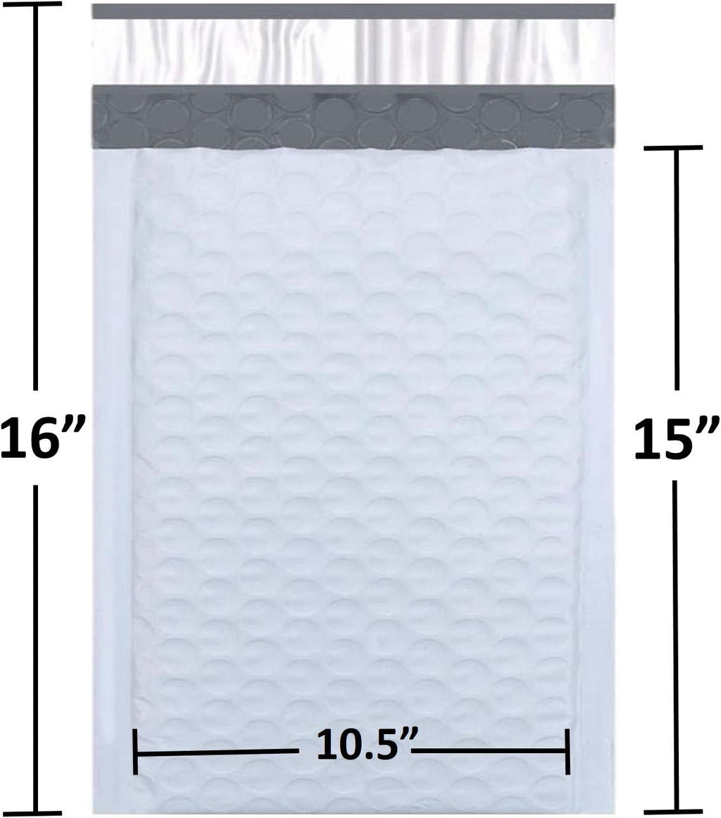 #5 Poly Bubble Mailers 10.5X16 Inches Padded Envelope Mailer Waterproof Pack of 10, White
