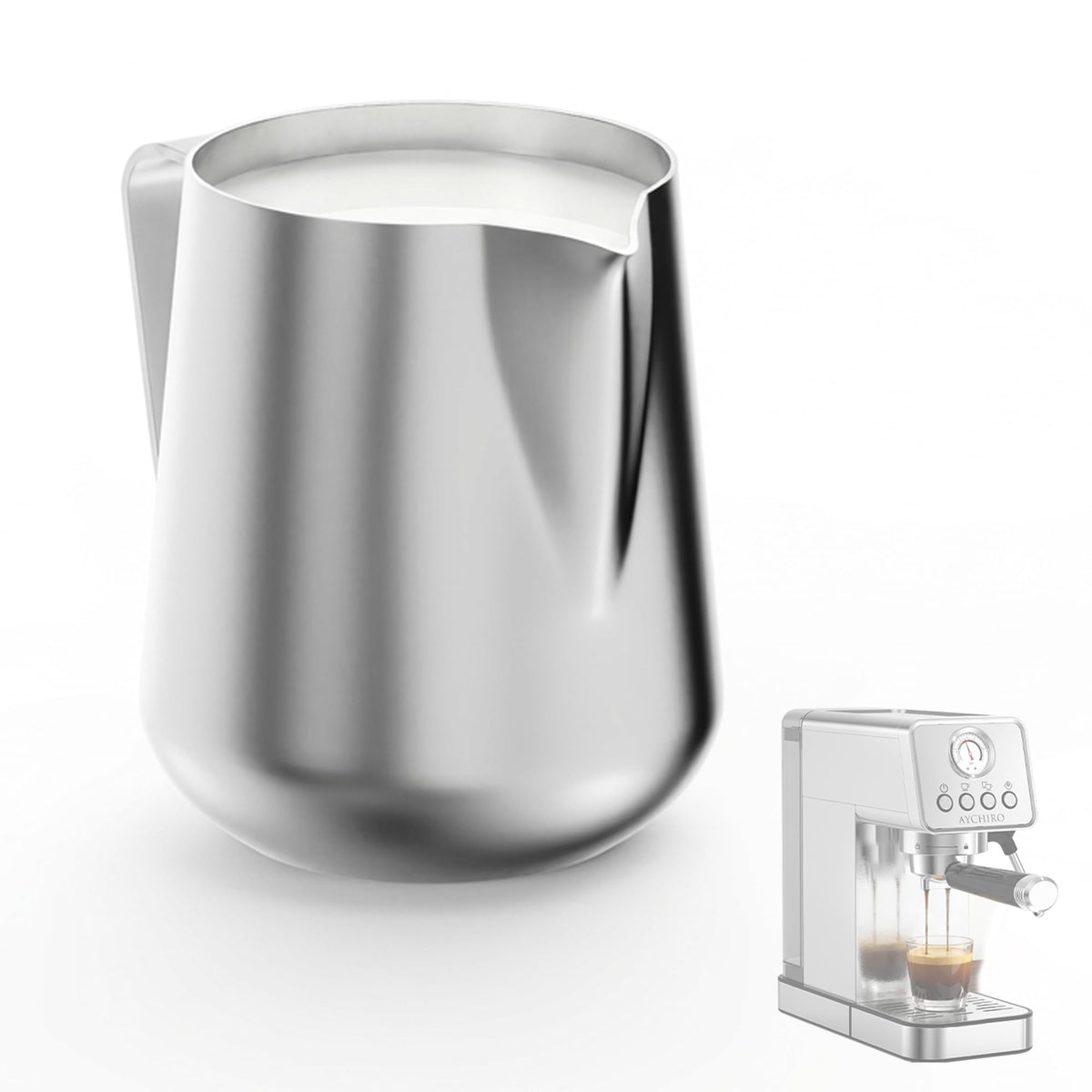 AYCHIRO Espresso Steaming Pitcher 350ml, Cappuccino Cups for Espresso Machine