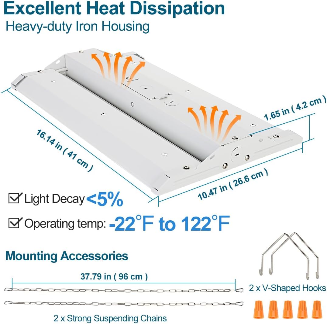 2-Pack 150W LED Linear High Bay Lights High Bay LED Shop Lights