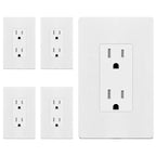 ENERLITES Decorator Outlet 5 Pack, 15A Standard Electrical Wall Receptacle