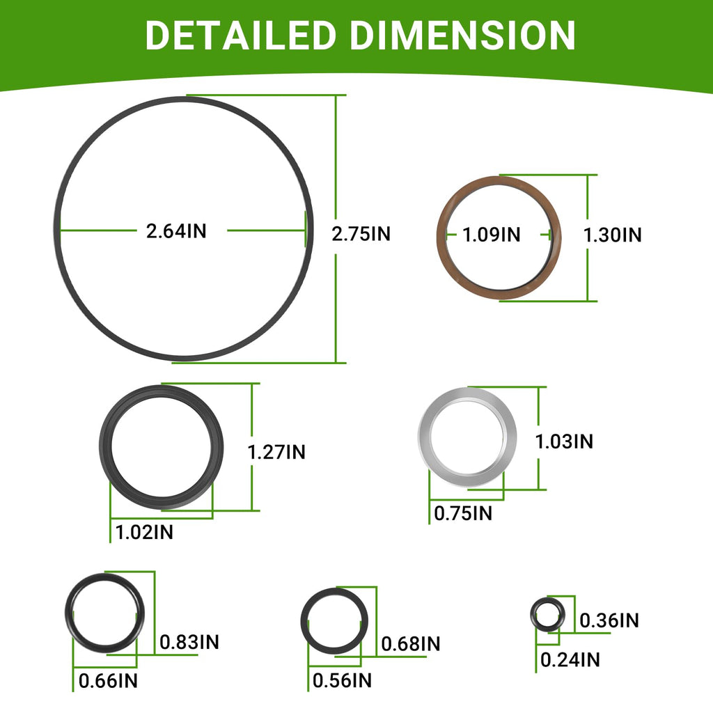 AM107078 Power Steering Control Unit Seal Kit Replacement for John Deere Lawn & Compact Utility Tractors, Fits 318