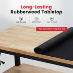 60" Adjustable Height Workbench with Storage Shelf