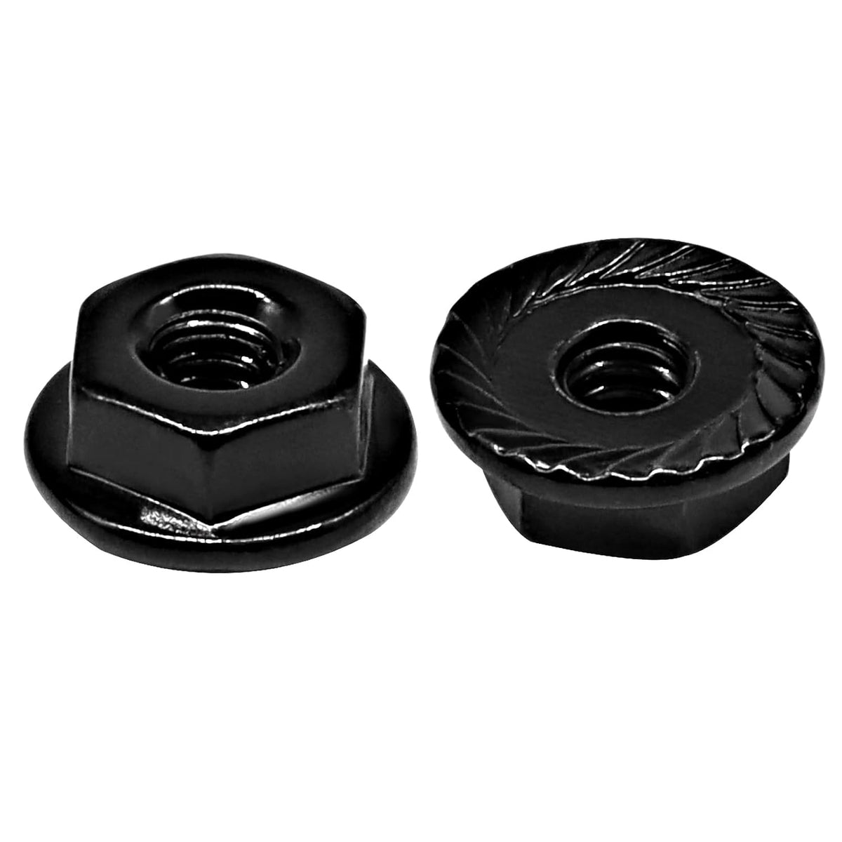 Bonsicoky #6-32 Serrated Flange Nuts, 50 Pack, Black
