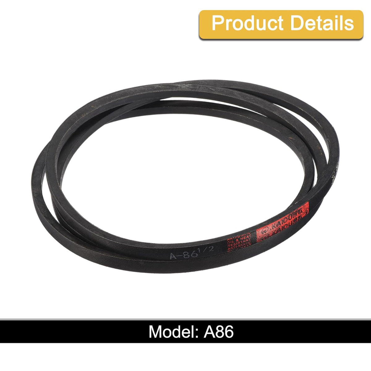 uxcell 3 Pack A86 1/2 Classic Wrapped V-Belt,89" Outer Circ A Profile,Black