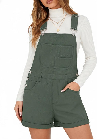 Rompers for Women Denim Overalls Summer Adjustable Casual Loose Fit Bib Jeans Short Jumpsuits Outfits