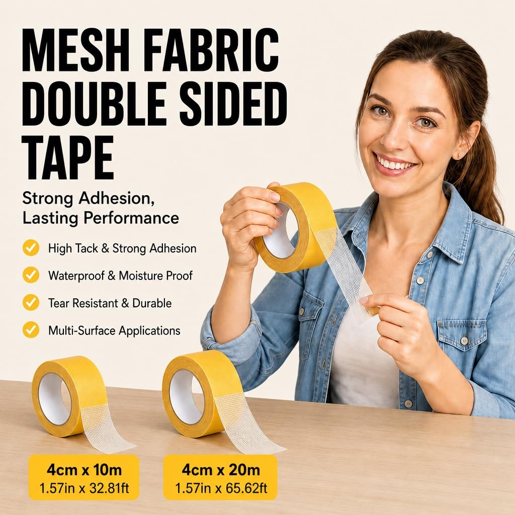 Heavy Duty Double Sided Tape, Strong Adhesive for Wall & Floor Mounting
