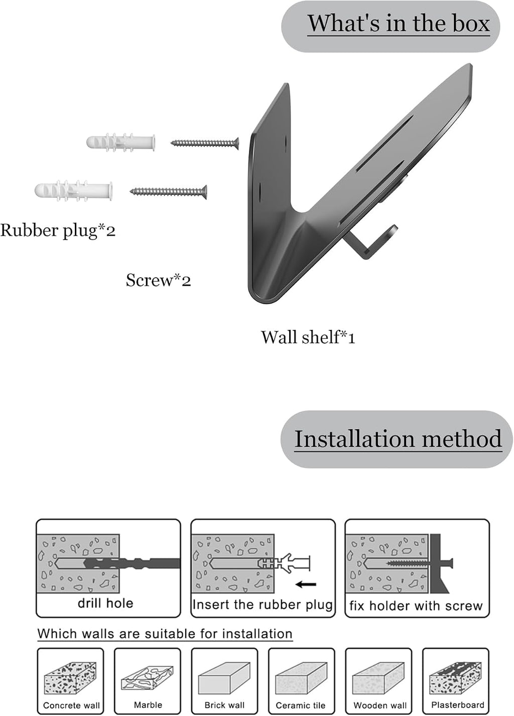 Wall Mount Holder for Skateboard/Snowboard/Longboard, Skate Deck Wall Mount Fit for Scooters/Skis Wall Hanger