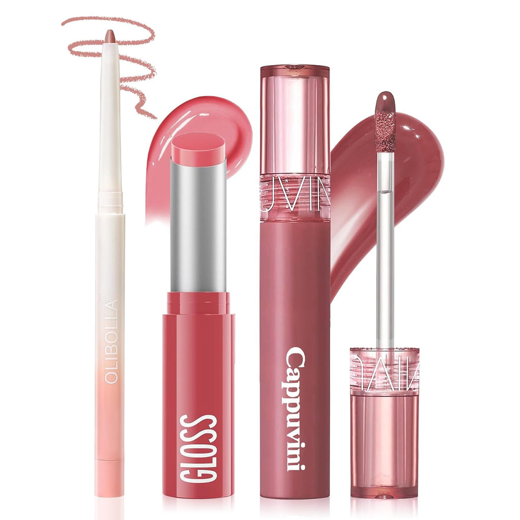 3 Pack Lip Combo Set, Lip Liner, Lipstick & Gloss, Sweet Fig Set