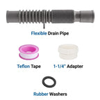Universal 1-1/4 and 1-1/2 Inch Flexible Expandable P-Trap Drain Kit