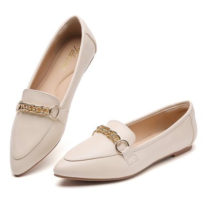 Loafers Flats for Women Dress Shoes for Work Office Beige