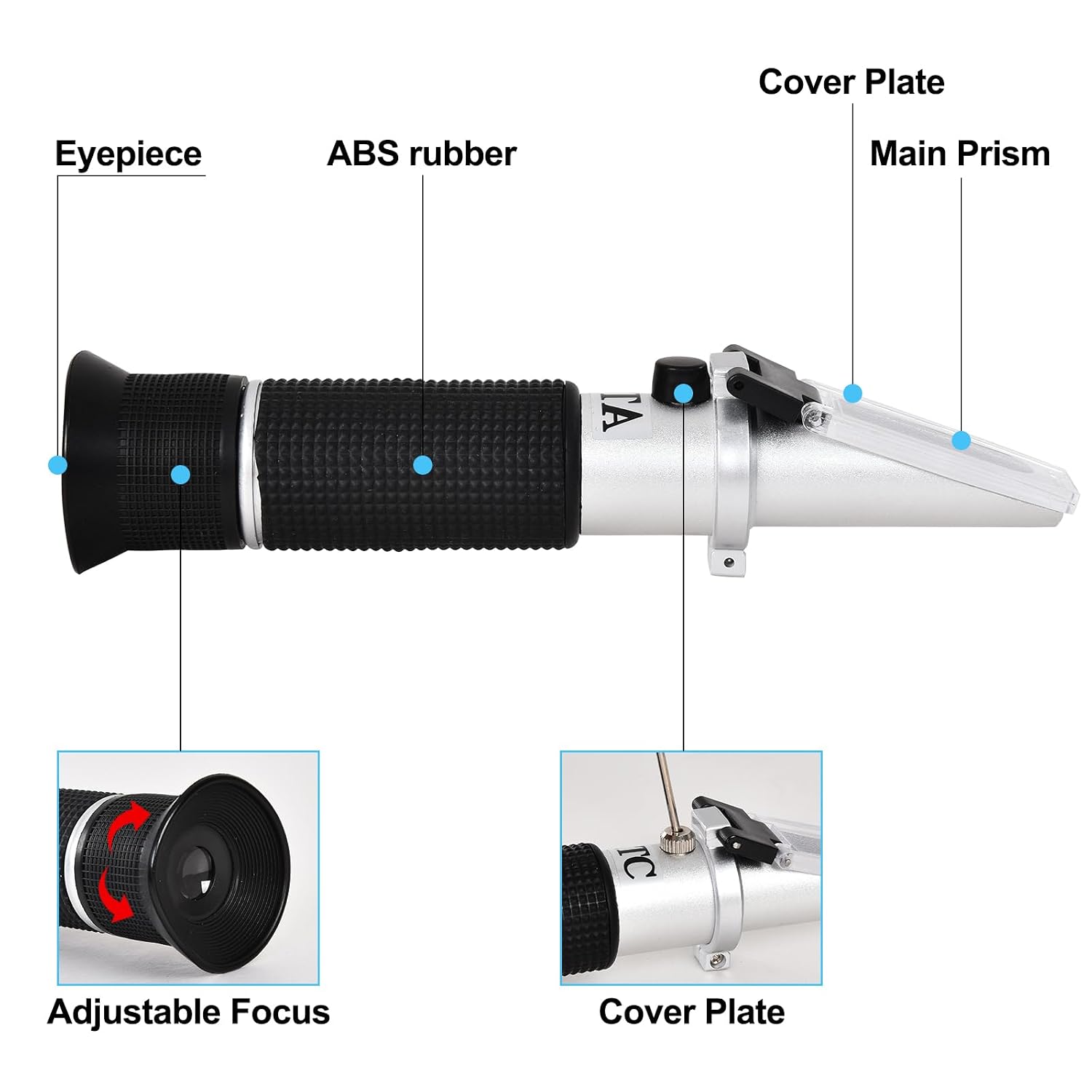 Portable Brix Refractometer with ATC, Accurate Dual Scale Brix Meter Specific Gravity SG Wort 1.000-1.130 & Brix