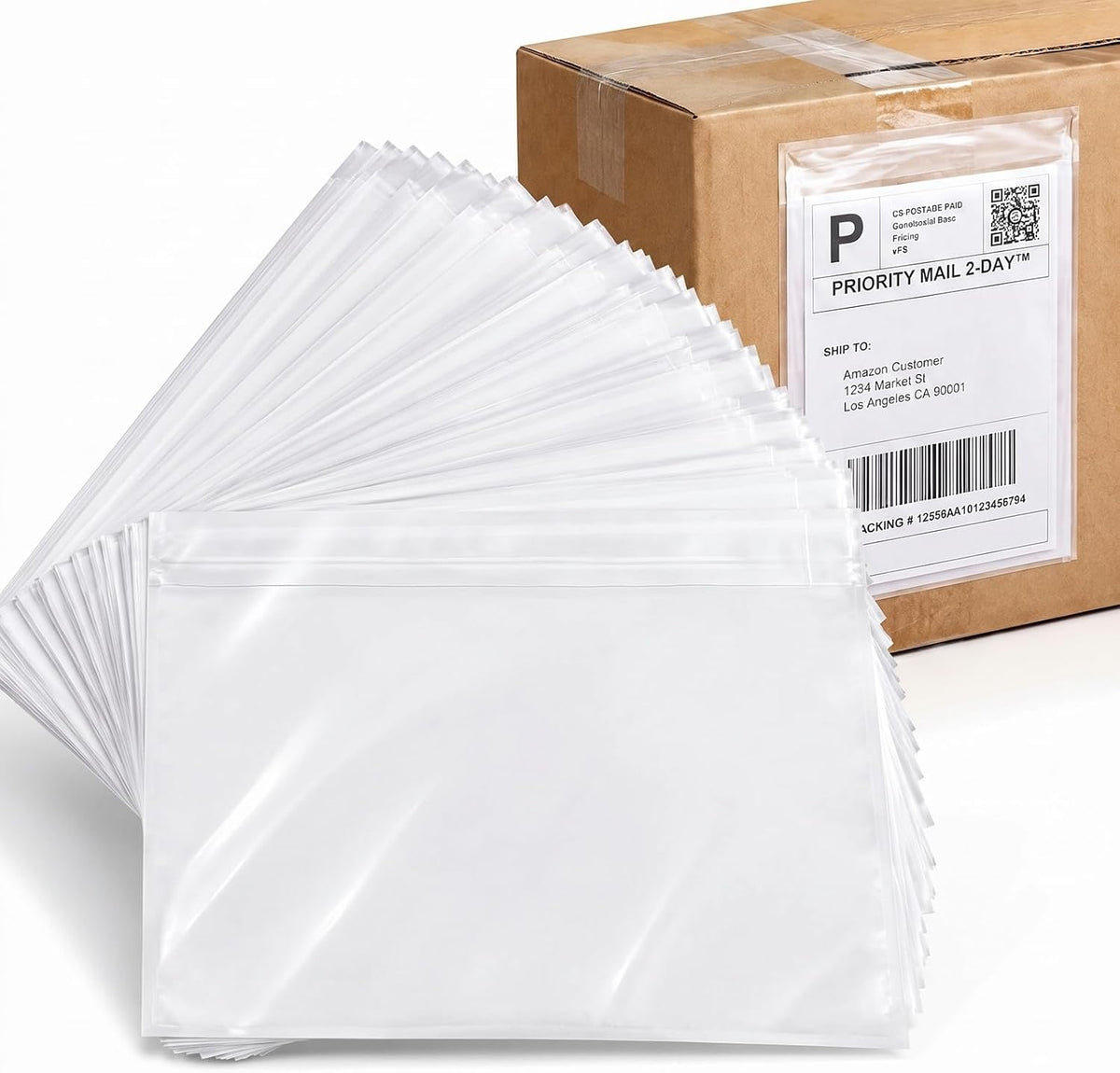 1000 Pcs 7"x10" Packing List Envelopes Clear Self-Adhesive Bulk