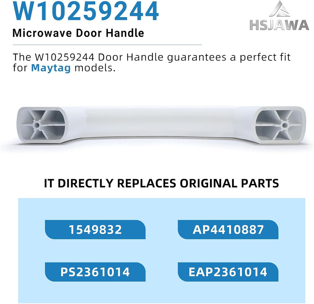 W10259244 Microwave Door Handle Compatible with Whirlpool Maytag W10259244 Replace 1549832 AP4410887 PS2361014 EAP2361014