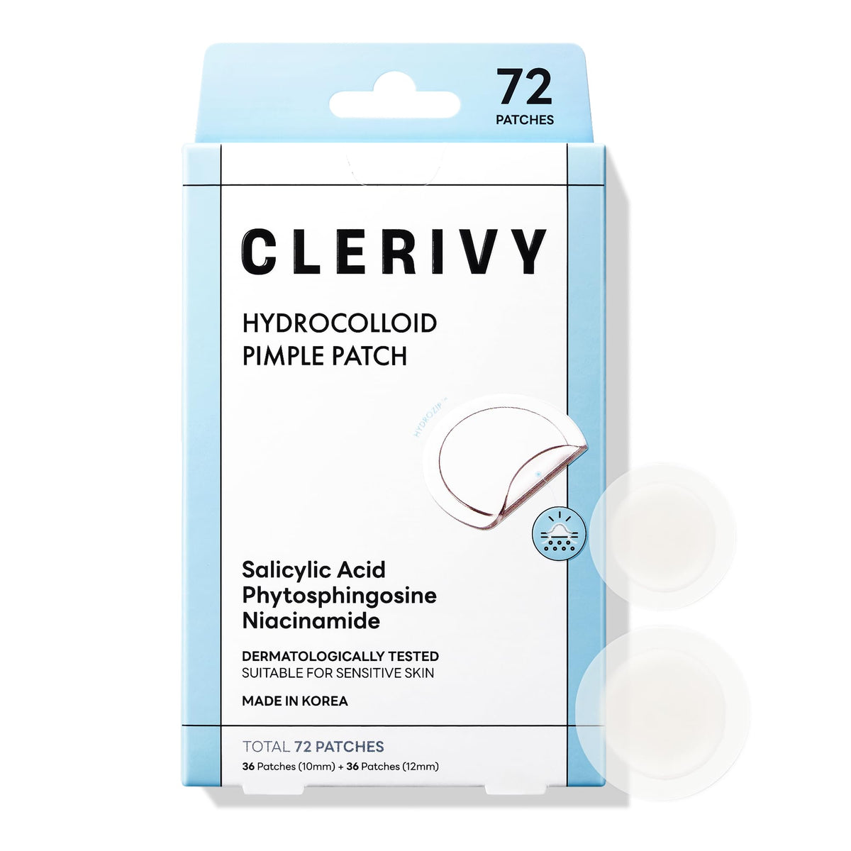 Hydrocolloid Pimple Patches, Salicylic Acid & Phytosphingosine (72 Count)