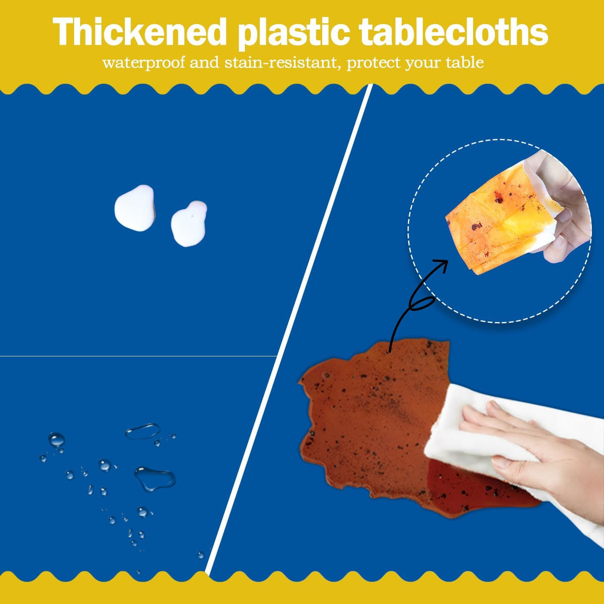 Royal Blue 6 Pack Plastic Table Cloth 54" x 108", Disposable Tablecloths Rectangle Table Cover, Plastic Tablecloths