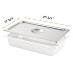 6-Pack Full Size Hotel Pan Cover, Stainless Steel Solid Steam Table Catering Food Pan Lid with Handle, 23 Gauge