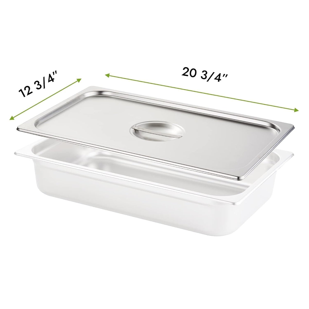 6-Pack Full Size Hotel Pan Cover, Stainless Steel Solid Steam Table Catering Food Pan Lid with Handle, 23 Gauge