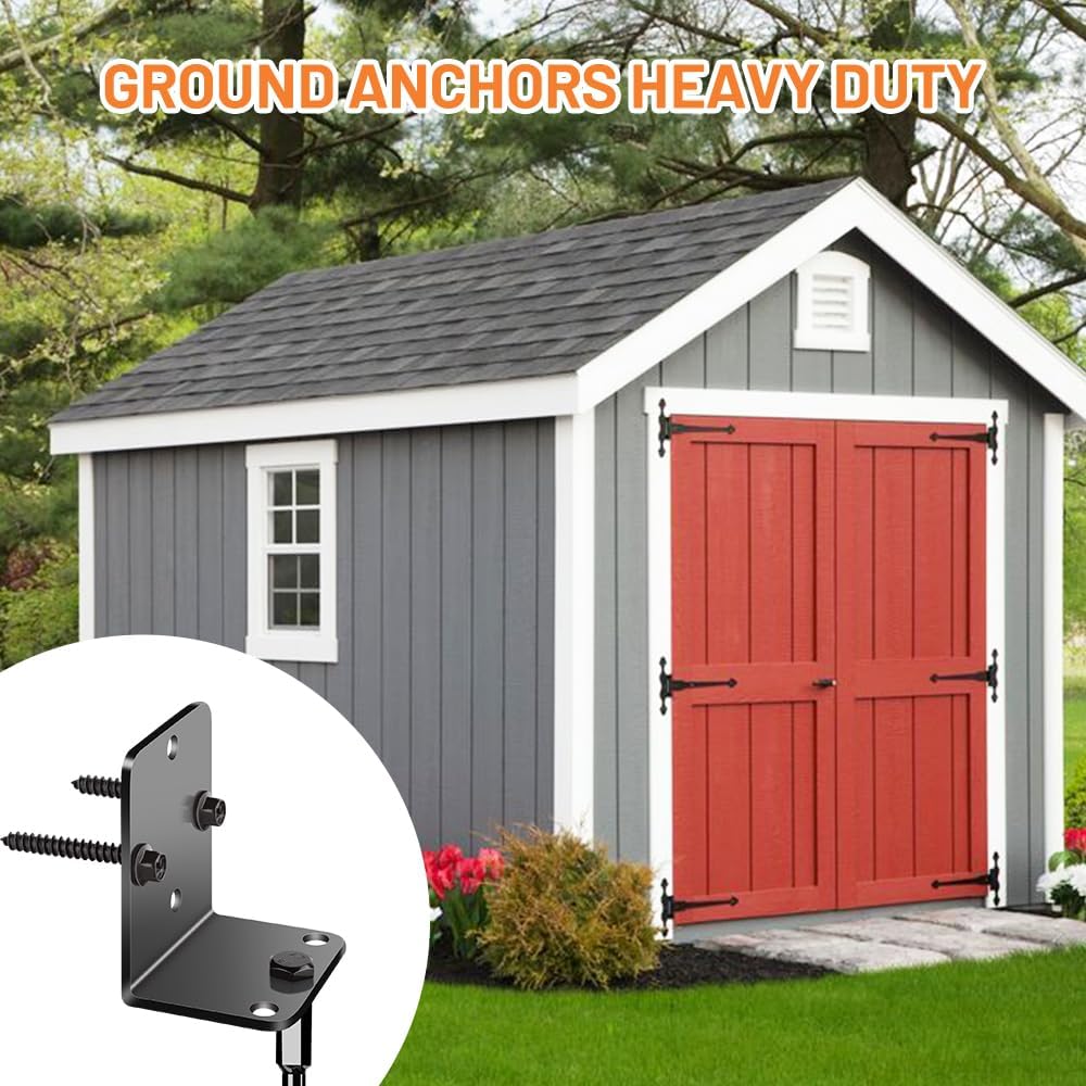 Ground Anchors Shed Anchors 27" Set of 4 Trampoline Stakes | Screw in Heavy Duty Mobile Home - Storage Shed Anchor