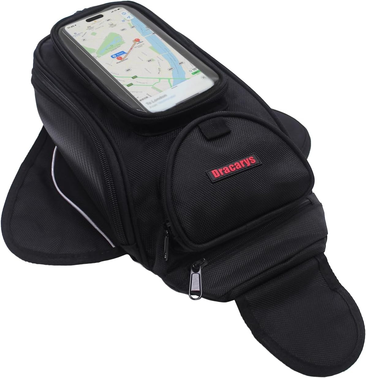 Motorcycle Tank Bag - Oxford Saddle Black Motorbike Bag - Strong Magnetic Bag for Honda Yamaha Suzuki Kawasaki Harley