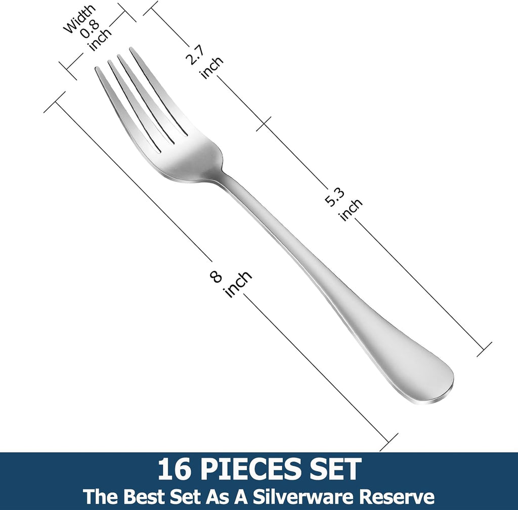 32 Piece Dinner Forks Set, Food-Grade Stainless Steel Silverware Forks, Cutlery Fork, Metal Fork for Home, Kitchen or