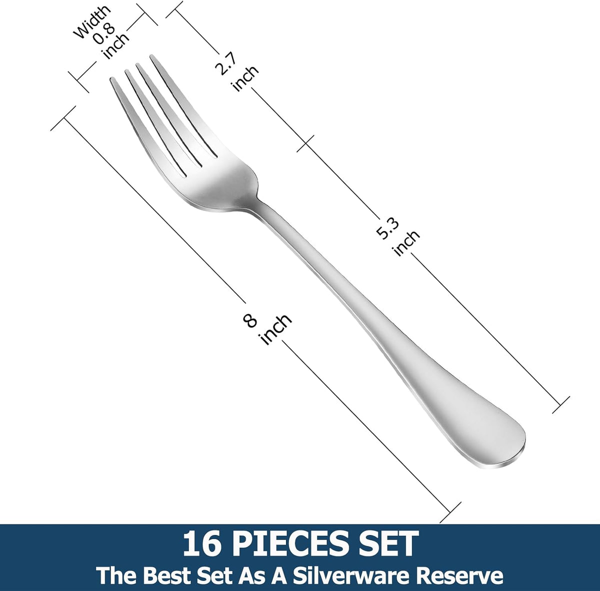 32 Piece Dinner Forks Set, Food-Grade Stainless Steel Silverware Forks, Cutlery Fork, Metal Fork for Home, Kitchen or