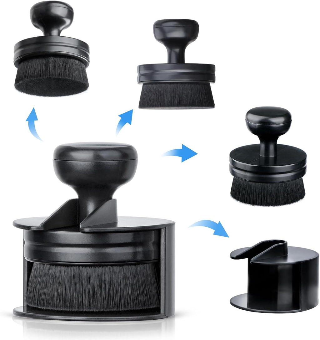 Car Tire Shine Applicator,Vegan Tire Shine Brush with Stand for Auto Detailing Cleaning Service (Black)