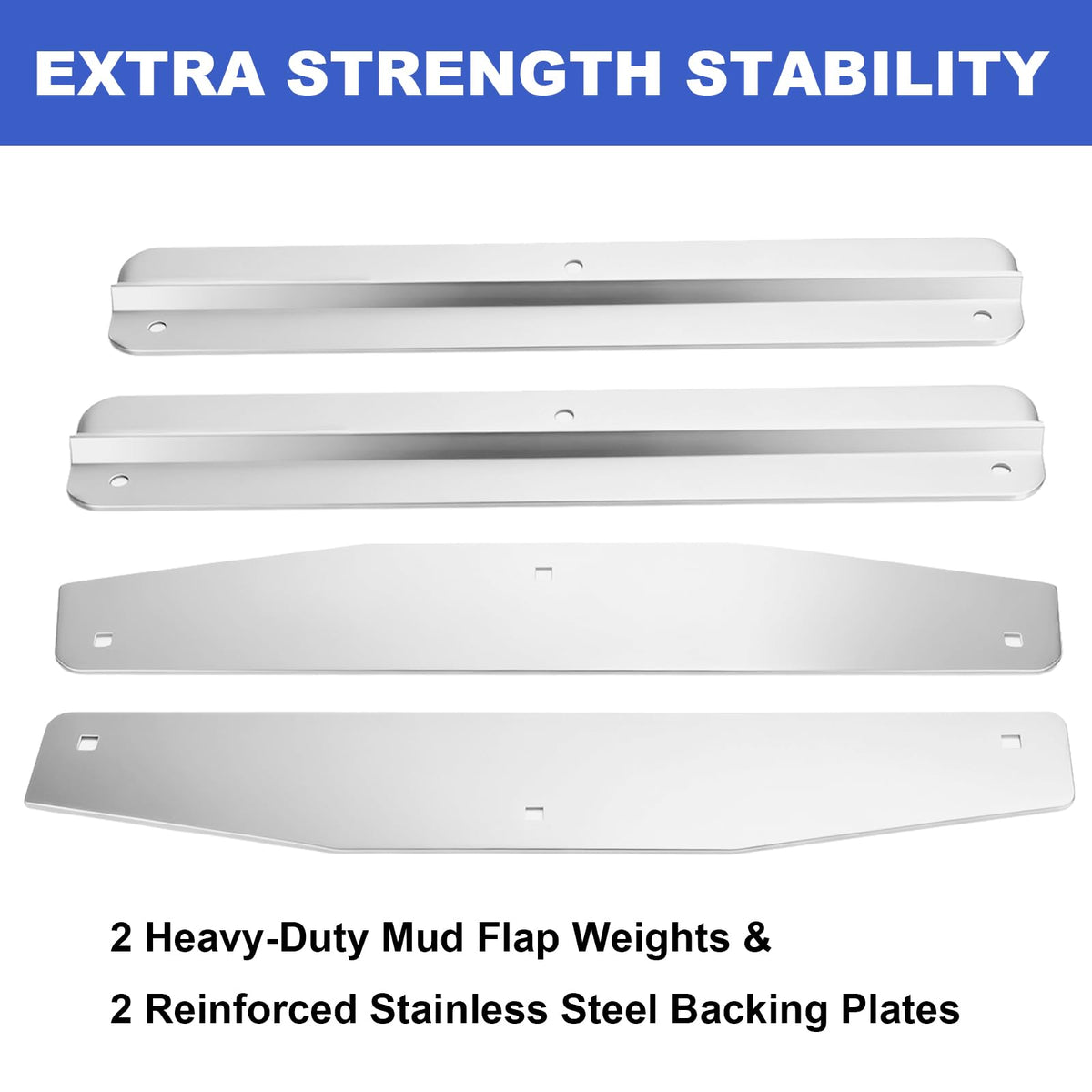 24 Inch Mudflap Weights for Semi Trucks, Universal 4-Piece Set