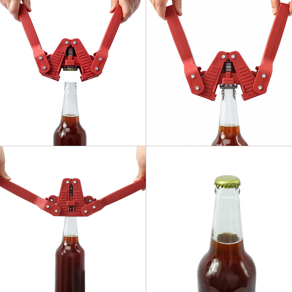 Beer Bottle Capper and Caps Kit, Crown Bottle Cappers Tool With Magnet for Bottle Capping, Red Baron Home Brew Hand