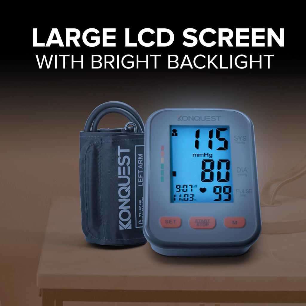 KBP-2704A Automatic Upper Arm Digital Blood Pressure Monitor - Large Backlit Display - Irregular Heartbeat Detector