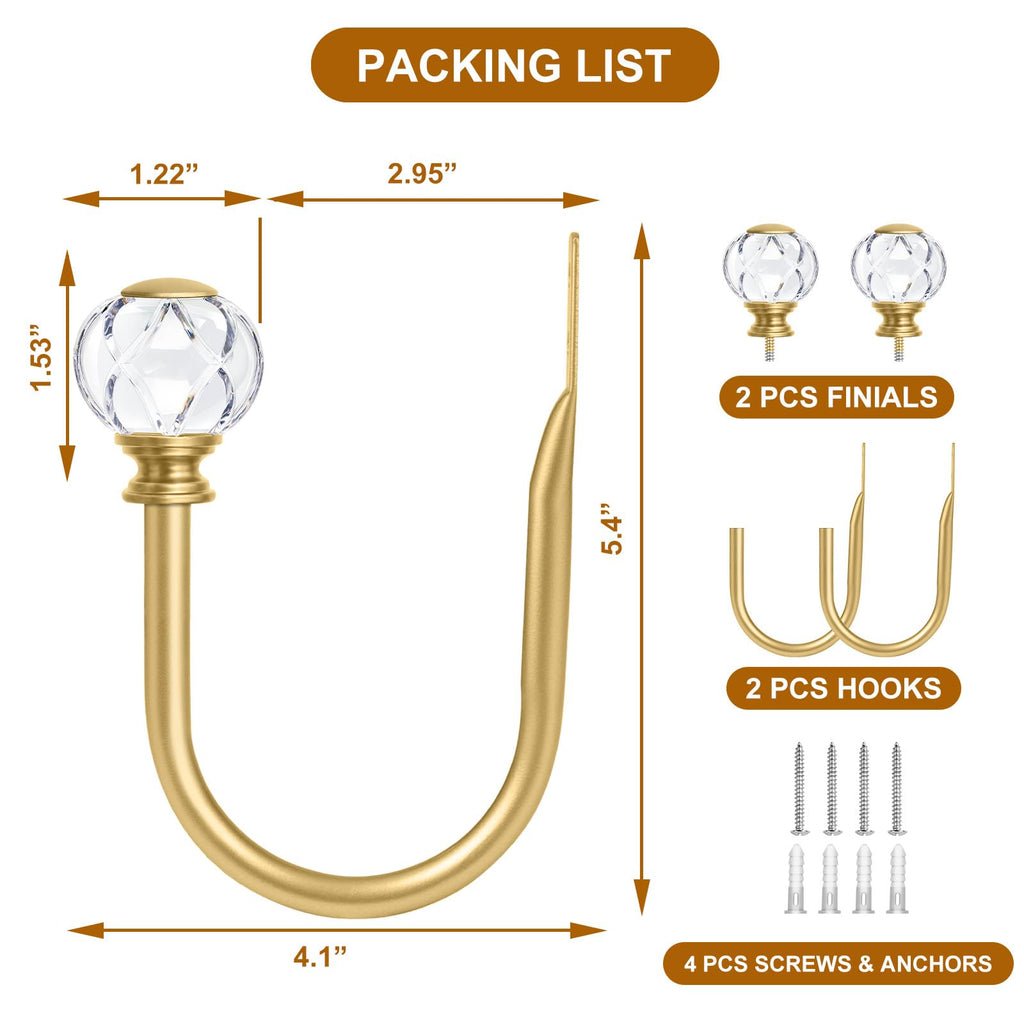 Gold Curtain Holdbacks for Drapes