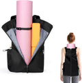 Yoga Mat Bag, Adjustable Yogamat Blocks Carrier with Backpack Straps and Side Pockets, Top-Opening Yoga Backpack for