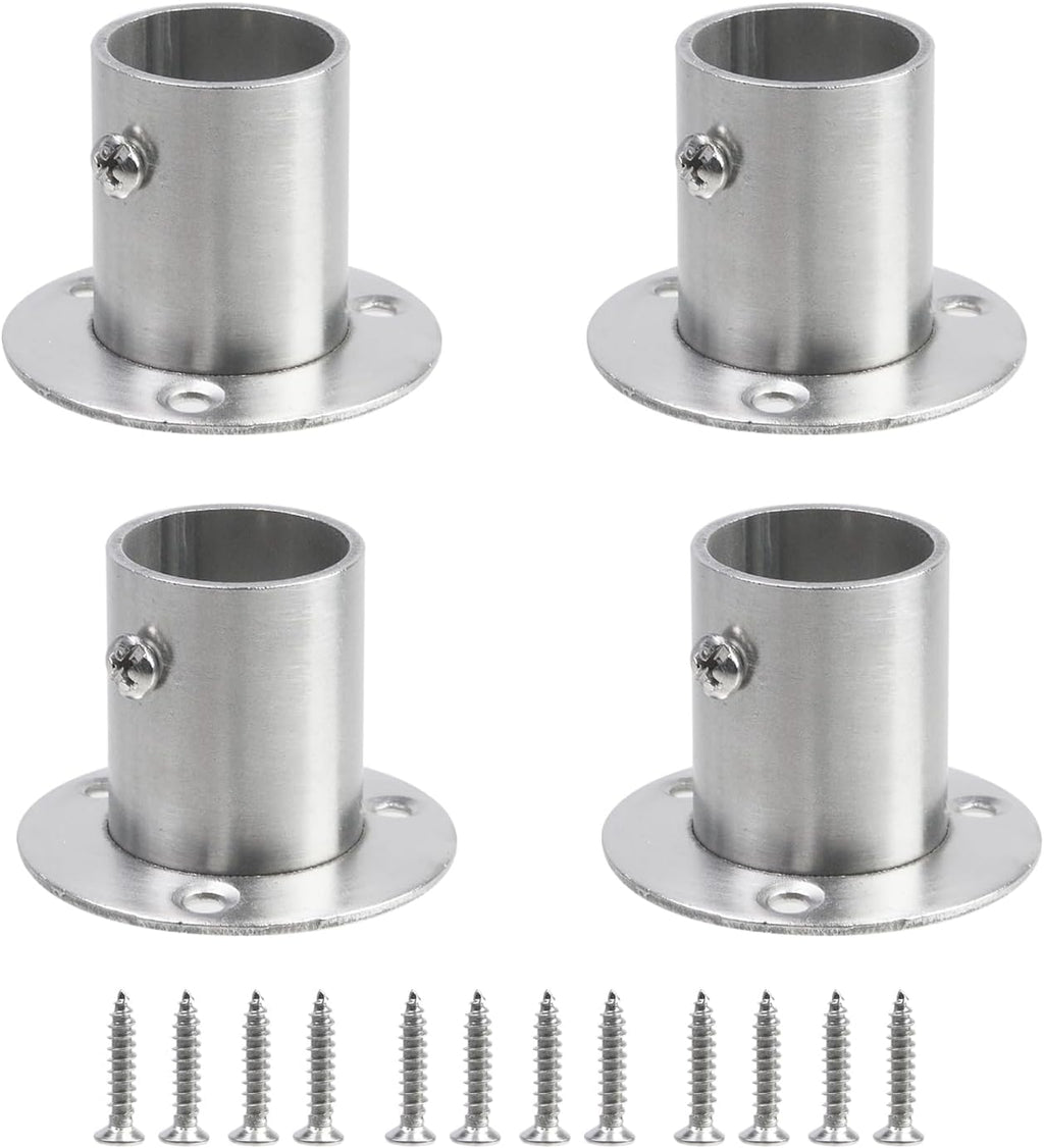 Geesatis 4Pack Stainless Steel Pole Sockets Flange Rod Holder (Fit 1")