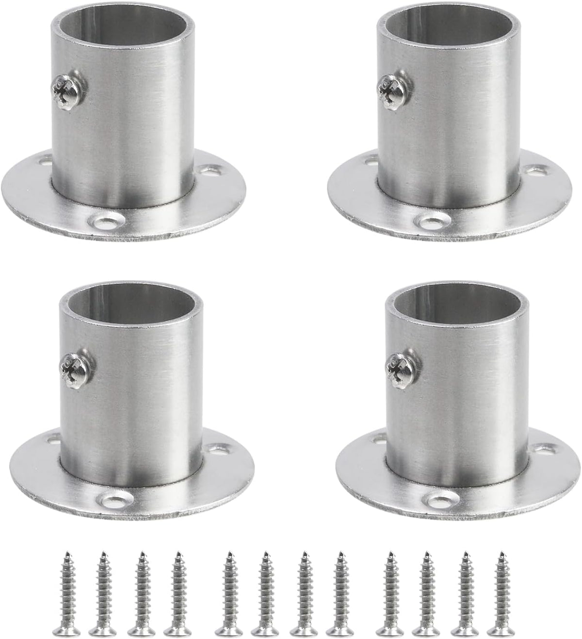 Geesatis 4Pack Stainless Steel Pole Sockets Flange Rod Holder (Fit 1")