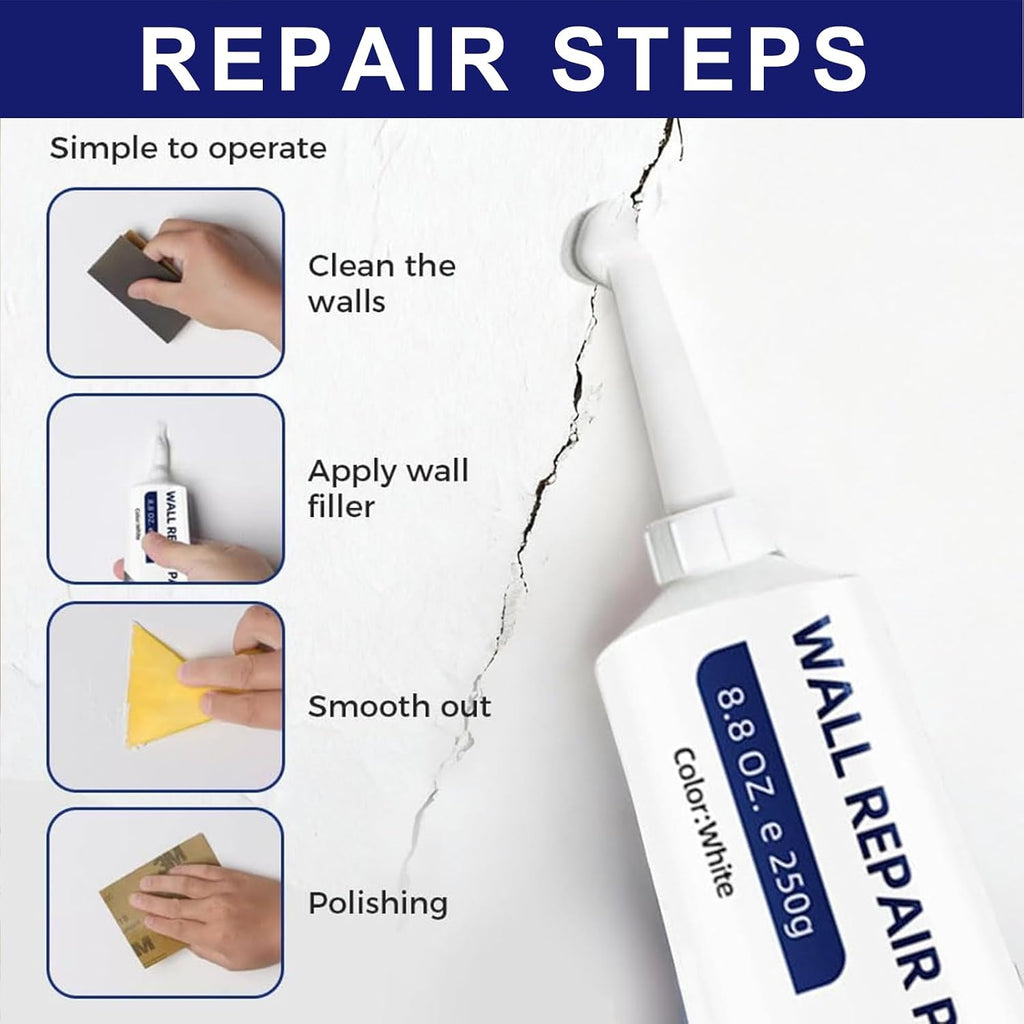 (2PCS) Efficient Drywall Repair Kit with Scraper, 2026 New Quick Drying Wall Mending Agent for Holes & Cracks Nail