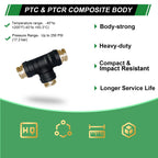 Japtend 1/4" DOT Air Brake Line Tee Fittings 3PCS, Quick Push To Connect