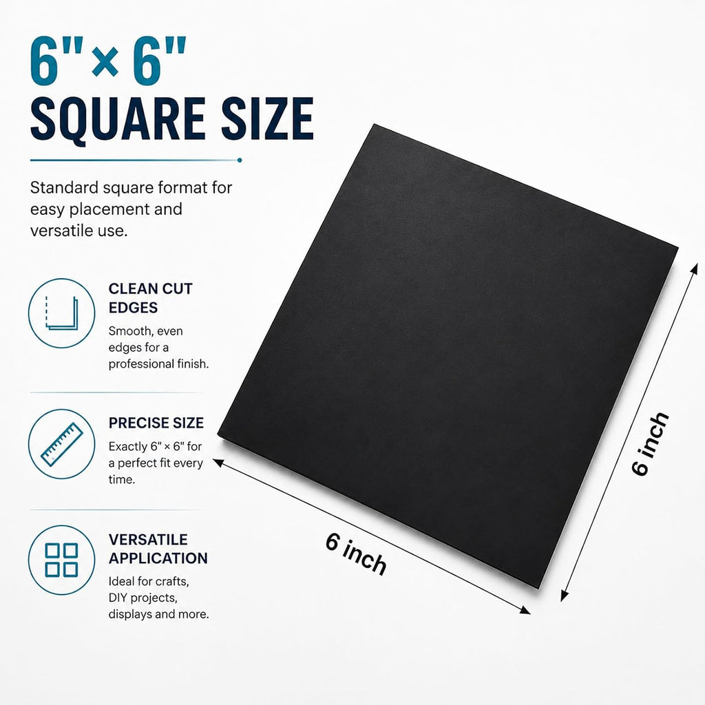 2 Pack Self-Adhesive Rubber Pad Sheet, 6 x 6 inches, Rubber Gasket Sheet