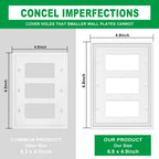 White Modern Decorative Triple Decorator Light Switch Covers Plate