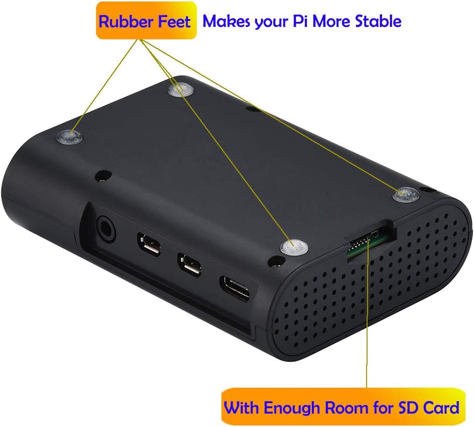 Raspberry Pi 4 Case with Cooling Fan and Heatsink for Pi 4B
