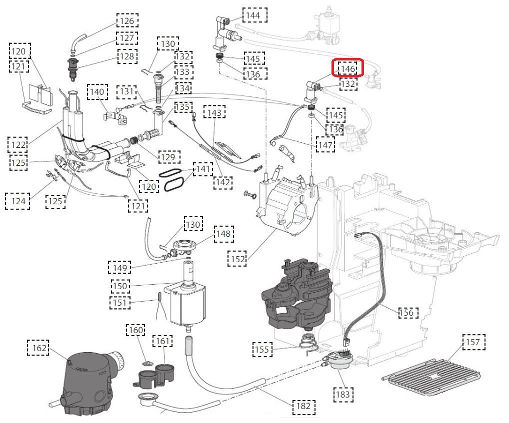 Beige L Connection Fitting Compatible With Delonghi Coffee Machines