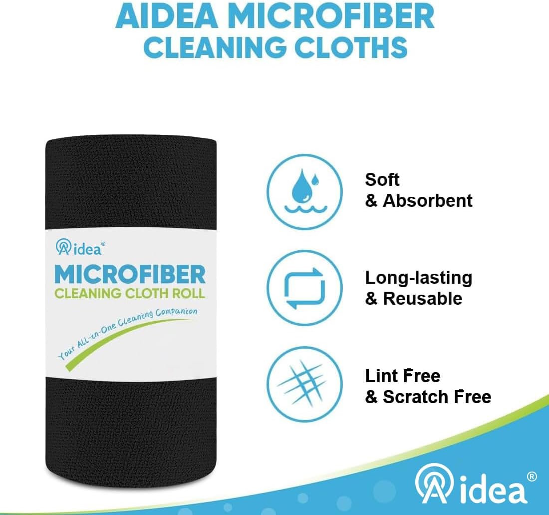 Microfiber Cleaning Cloth Roll-50PK, Reusable Paper Towels 11.5×11.5"