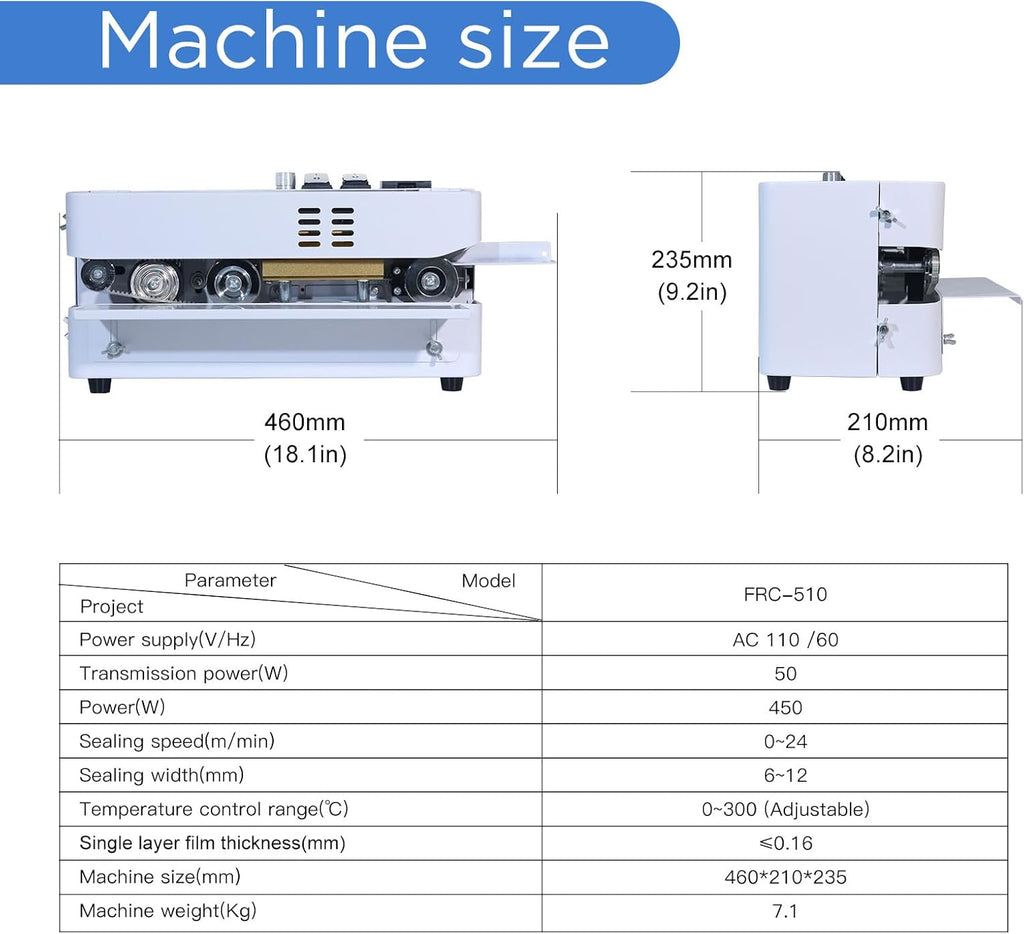 Commercial Heat Sealer Machine, Automatic Continuous Band Sealing Machine