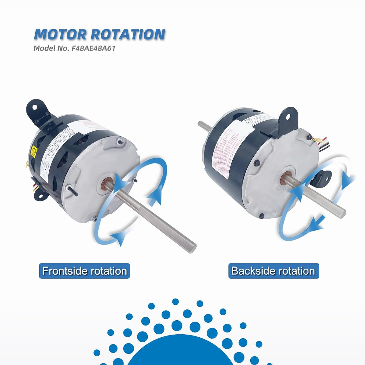 F48AE48A61 3314471.011 RV Fan Motor Replaces Dometic Duo-Therm AC Motor