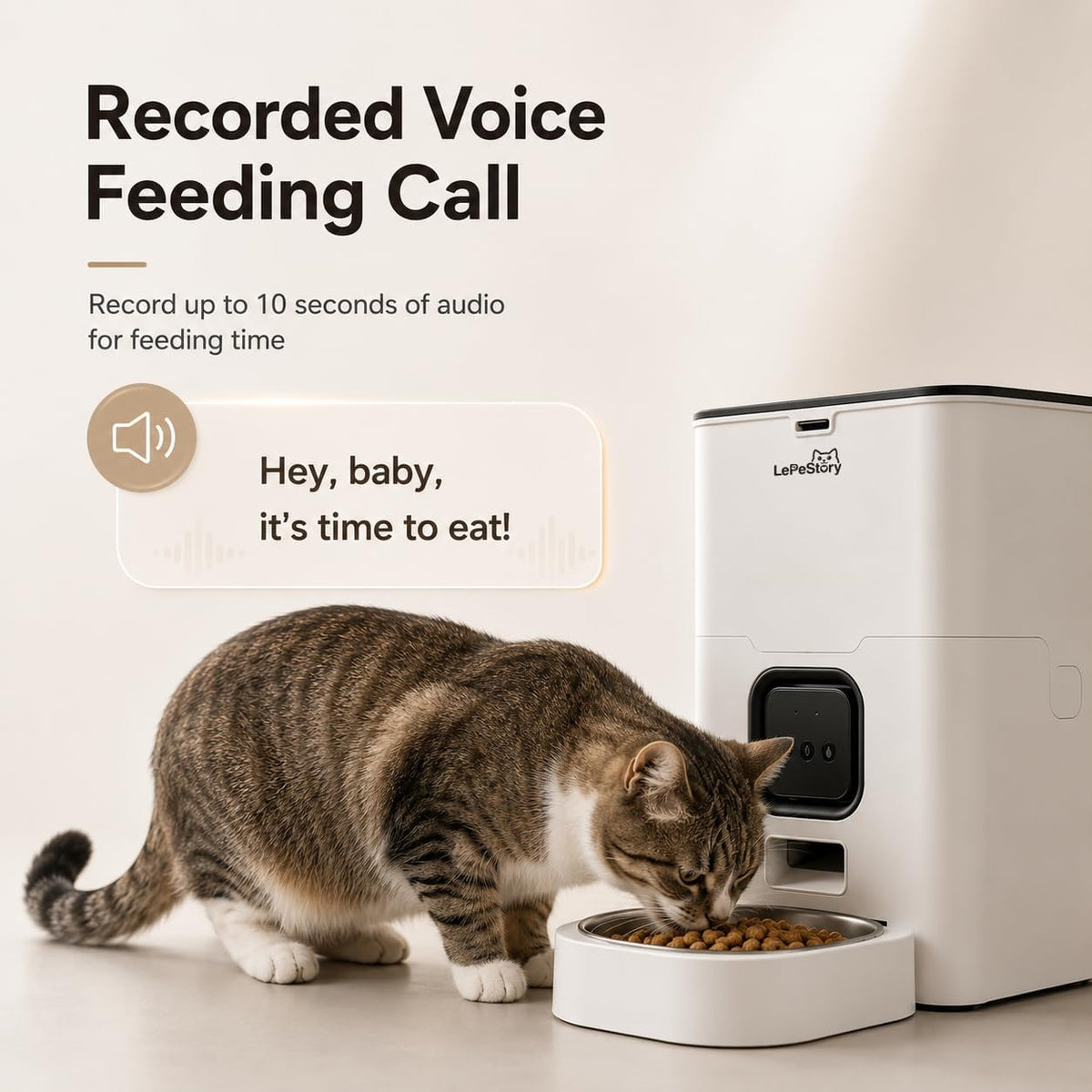 Automatic Cat Feeder with APP: 4L Dry Food Dispenser for Small Dogs & Cats