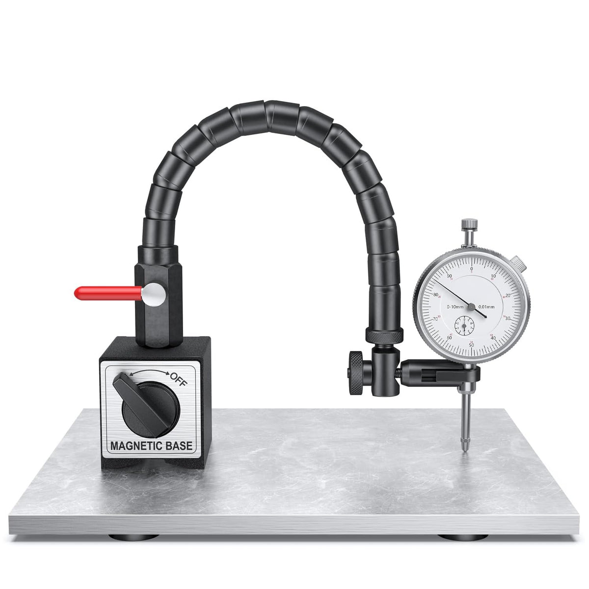 Metric Dial Indicator 0-10mm with Magnetic Base Includes Flex Arm